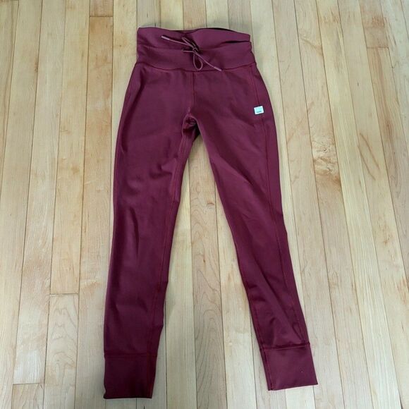 Vuori Daily Legging High Rise Tie Waist Jogger No size tag XS Rust Red Orange - Picture 1 of 5